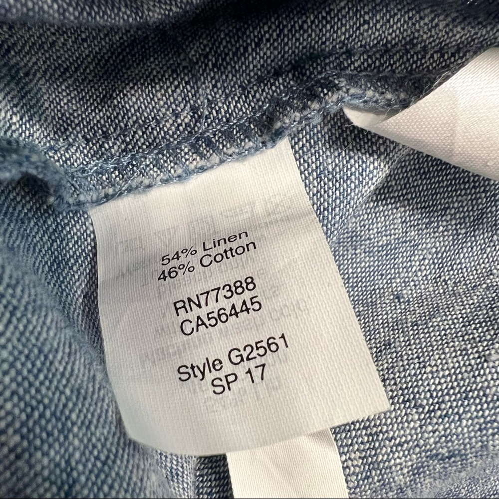 Madewell Chambray Cold-Shoulder Linen/Cotton Blend Denim Dress Size Small - Picture 9 of 9